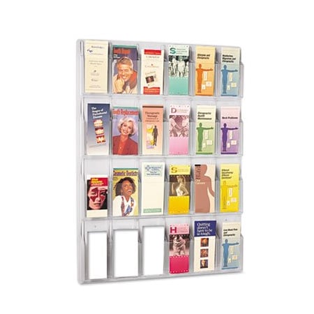 Safco Safco, Reveal Clear Literature Displays, 24 Compartments, 30w X 2d X 41h, Clear 5601CL